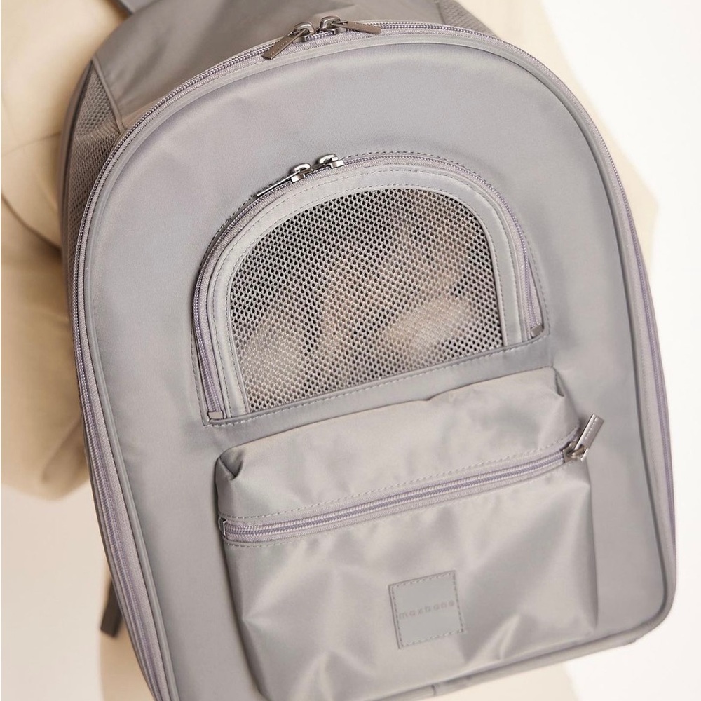 Dog Carrier Lightweight Gray Backpack